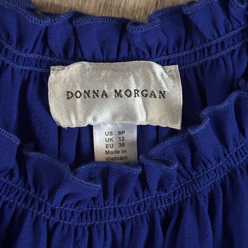 Donna Morgan Royal Blue peasant Dress - Picture 4 of 4